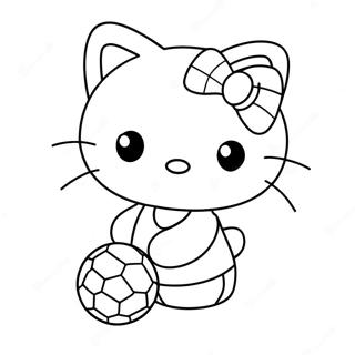 Hello Kitty Futebol Páginas Para Colorir