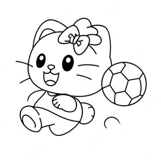 Pagina Para Colorir Hello Kitty Chutando A Bola 40348-33447