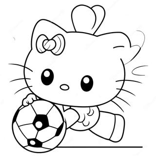 Pagina Para Colorir Hello Kitty Chutando A Bola 40348-33448