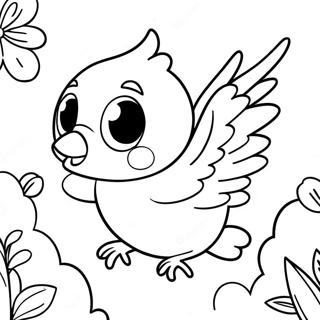 Pagina Para Colorir Passaro Tweety Fofo Voando 4051-3272