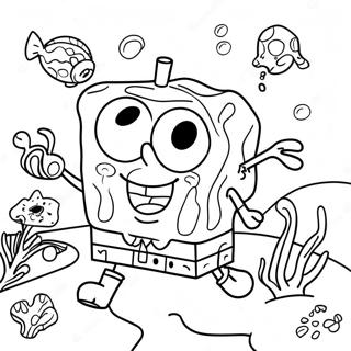 Pagina Para Colorir Da Aventura Subaquatica Do Bob Esponja Calca Quadrada 40628-33669