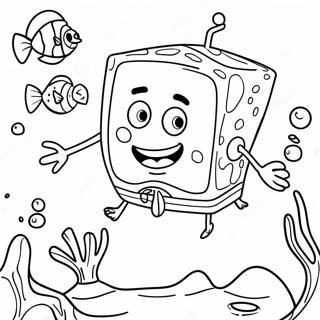 Pagina Para Colorir Da Aventura Subaquatica Do Bob Esponja Calca Quadrada 40628-33670