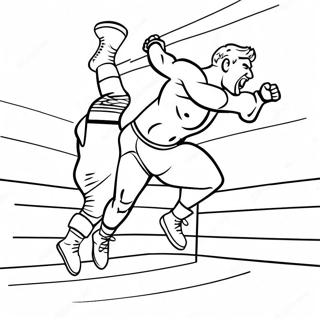 Pagina Para Colorir Do Lutador Maluco Da Wwe Pulando Sobre O Oponente 40658-33708