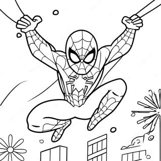 Spider Man Balancando Atraves De Flocos De Neve Pagina Para Colorir 40729-33737