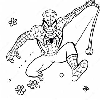 Spider Man Balancando Atraves De Flocos De Neve Pagina Para Colorir 40729-33739