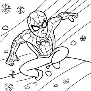 Spider Man Balancando Atraves De Flocos De Neve Pagina Para Colorir 40729-33740