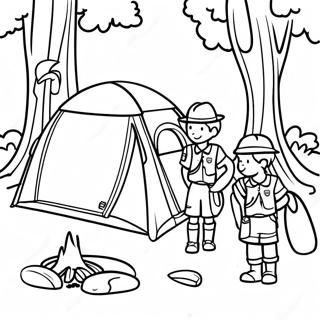 Pagina Para Colorir Da Aventura De Camping Dos Escoteiros 40759-33763