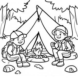 Pagina Para Colorir Da Aventura De Camping Dos Escoteiros 40759-33764