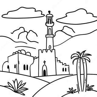 Pagina Para Colorir Da Paisagem Do Deserto Do Marrocos 40889-33868