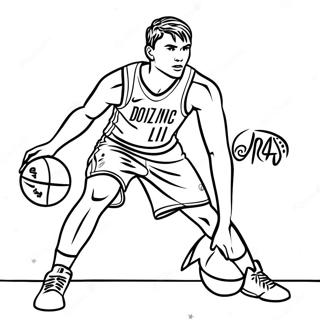 Pagina Para Colorir Luka Doncic Driblando Basquete 40969-33939