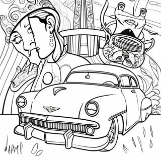 Pagina Para Colorir De Arte Chicano Com Carros Classicos 41009-33959