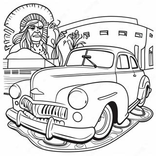 Pagina Para Colorir De Arte Chicano Com Carros Classicos 41009-34066