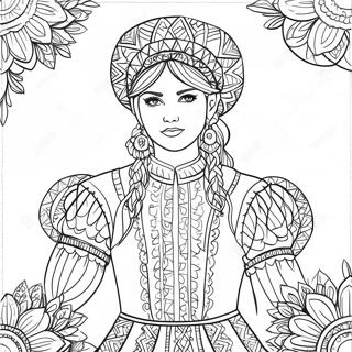 Pagina Para Colorir Traje Tradicional Ucraniano 41079-34015