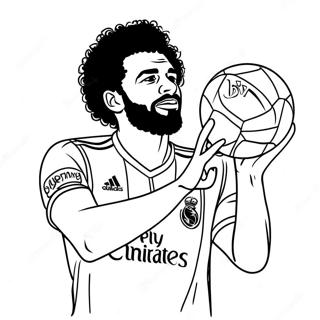 Pagina Para Colorir Do Mo Salah Driblando A Bola 41189-34214