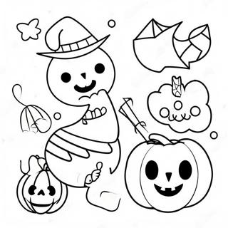 Kawaii Halloween Páginas Para Colorir