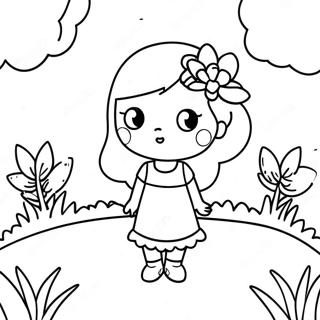 Pagina Para Colorir Da Linda Amy Em Um Jardim De Flores 4131-3333