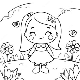 Pagina Para Colorir Da Linda Amy Em Um Jardim De Flores 4131-3334