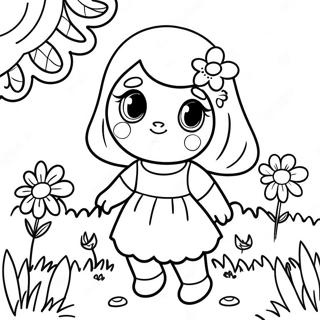 Pagina Para Colorir Da Linda Amy Em Um Jardim De Flores 4131-3335