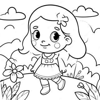 Pagina Para Colorir Da Linda Amy Em Um Jardim De Flores 4131-3336