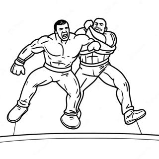 Pagina Para Colorir Do Lutador Da Wwe Pulando Sobre O Oponente 41349-34329