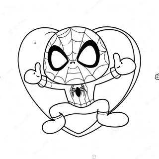 Pagina Para Colorir De Spiderman Fofo Com Coracoes 41520-34456