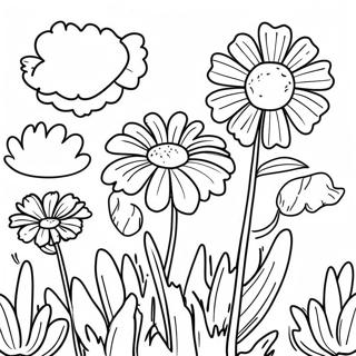 Pagina Para Colorir Jardim De Calendulas Brilhantes 41560-34486