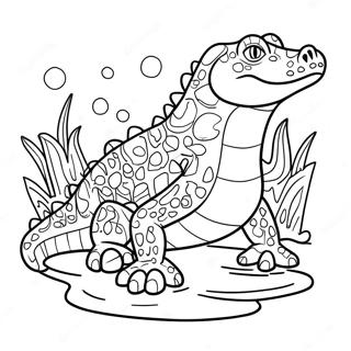 Pagina Para Colorir Vector O Crocodilo Nadando Na Agua 41600-34522