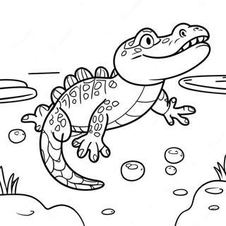 Pagina Para Colorir Vector O Crocodilo Nadando Na Agua 41600-34523