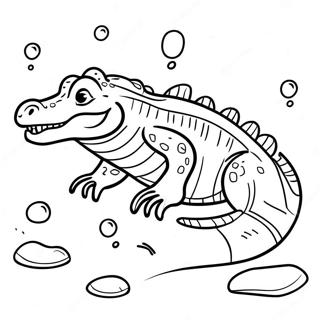 Pagina Para Colorir Vector O Crocodilo Nadando Na Agua 41600-34524