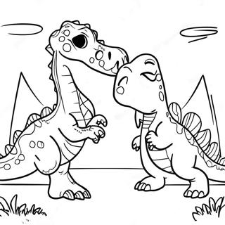 Pagina Para Colorir Da Batalha Epica Entre Spinosaurus E T Rex 41649-34558