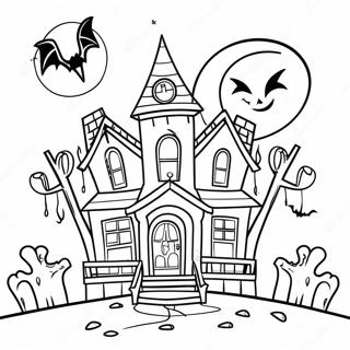 Pagina Para Colorir Da Casa Assombrada De Halloween 41660-34574