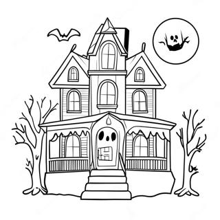 Pagina Para Colorir Da Casa Assombrada De Halloween 41660-34575