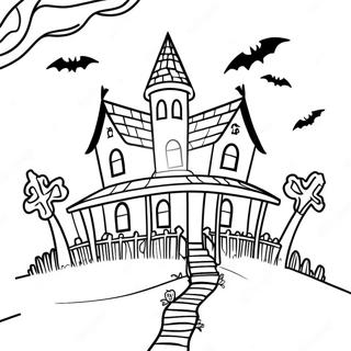 Pagina Para Colorir Da Casa Assombrada De Halloween 41660-34576