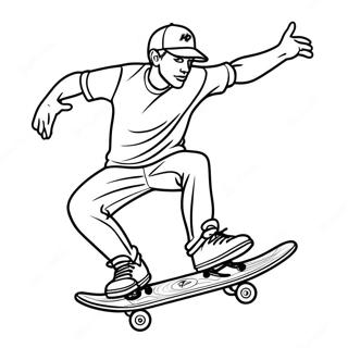 Pagina Para Colorir Do Tony Hawk Fazendo Um Truque De Skate 41700-34598