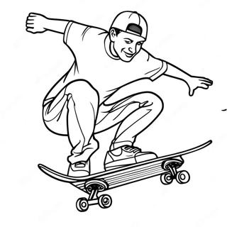 Pagina Para Colorir Do Tony Hawk Fazendo Um Truque De Skate 41700-34600