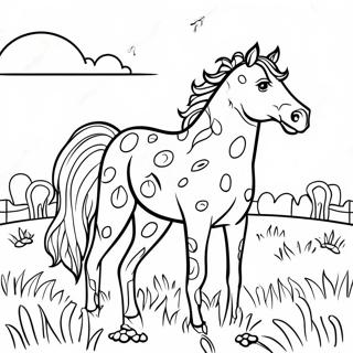 Pagina Para Colorir Do Cavalo Appaloosa Malhado Em Um Prado 41710-34607