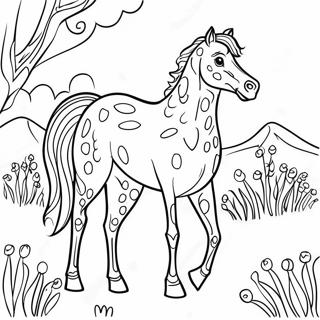 Pagina Para Colorir Do Cavalo Appaloosa Malhado Em Um Prado 41710-34608