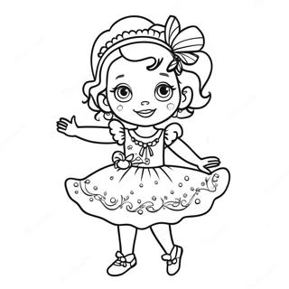 Pagina Para Colorir Da Fancy Nancy Em Um Vestido Brilhante 4171-3368