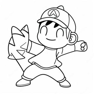 Pagina Para Colorir Do Ash Ketchum Pegando Pikachu 41720-34610