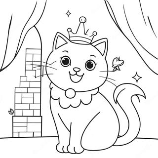 Pagina Para Colorir Da Gata Princesa Magica Em Um Castelo 41750-34633