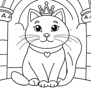 Pagina Para Colorir Da Gata Princesa Magica Em Um Castelo 41750-34634