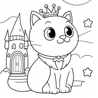 Pagina Para Colorir Da Gata Princesa Magica Em Um Castelo 41750-34635