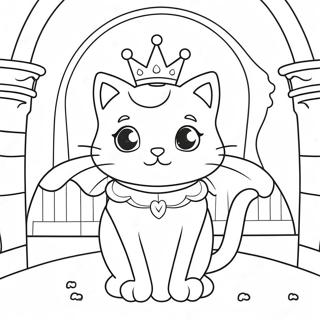 Pagina Para Colorir Da Gata Princesa Magica Em Um Castelo 41750-34636