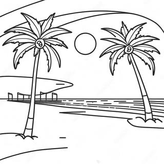 Pagina Para Colorir Do Por Do Sol Na Praia De Miami 41899-34766