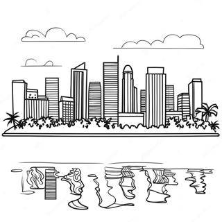 Pagina Para Colorir Do Colorido Horizonte De Miami 41900-34758