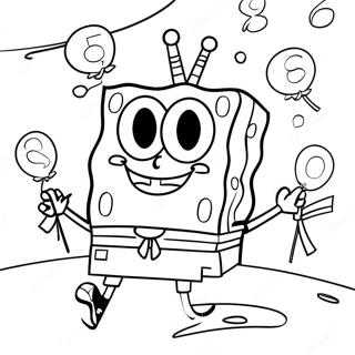 Aniversário Do Bob Esponja Páginas Para Colorir