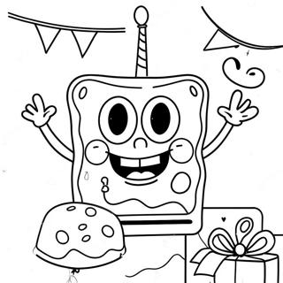 Pagina Para Colorir Da Celebracao De Aniversario Do Spongebob 42330-35094