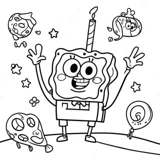 Pagina Para Colorir Da Celebracao De Aniversario Do Spongebob 42330-35096