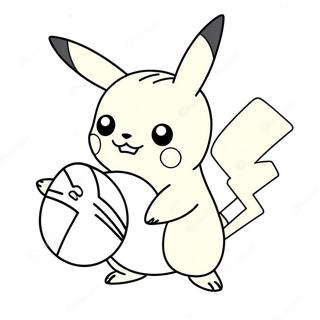 Pagina Para Colorir Do Pikachu Fofo Com Pokebola 4251-3429