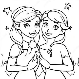 Pagina Para Colorir Da Celebracao De Aniversario Da Elsa E Anna 42602-35289